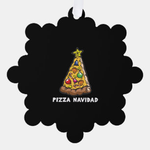 PIZZA NAVIDAD Spaß Ornament Karte