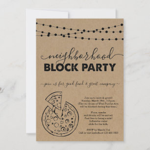 Pizza Neighhood Block Party Einladung