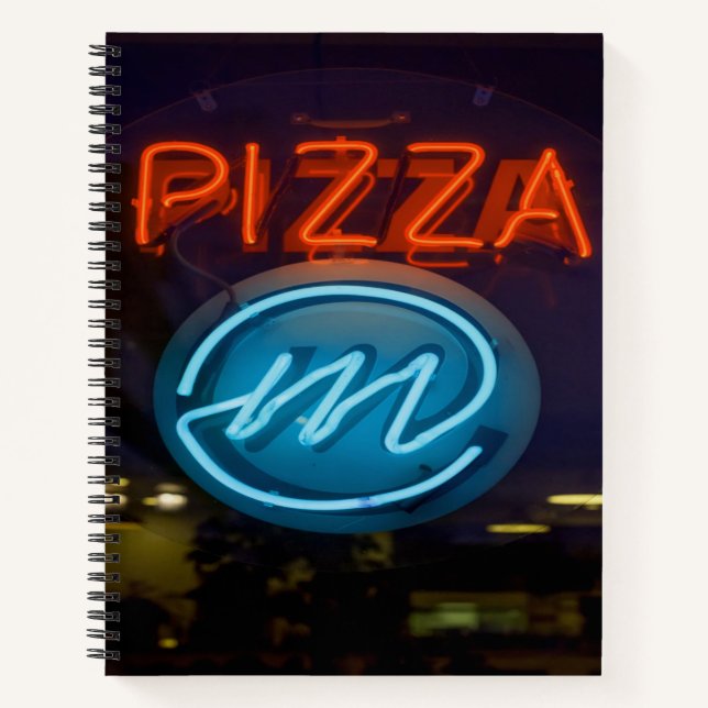 Pizza Neon Sign Notizbuch (Vorderseite)