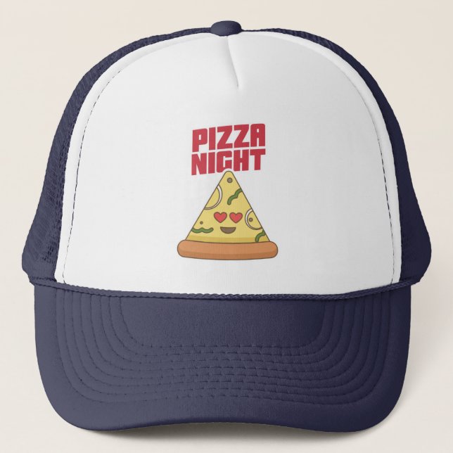 Pizza Night Truckerkappe (Vorderseite)