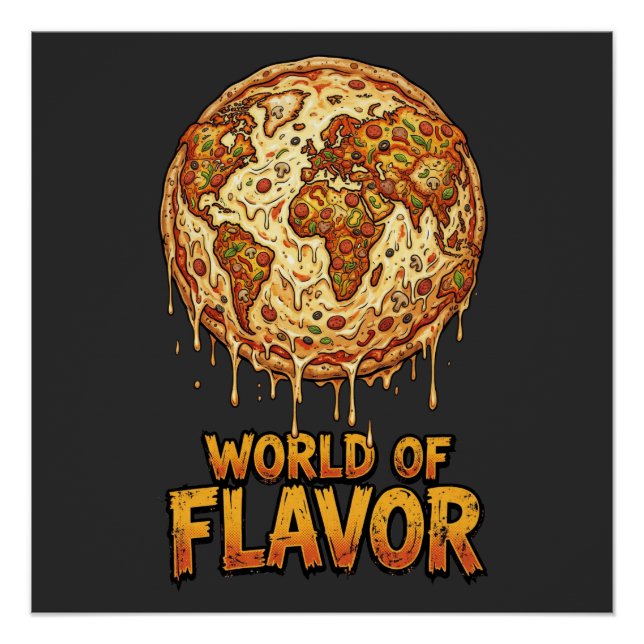 Pizza Overload Planet Poster (Vorderseite)