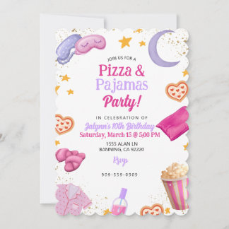 Pizza & Pajama Party Einladung