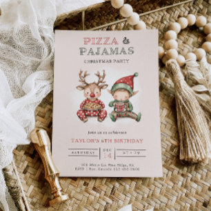 Pizza & Pajamas Weihnachtsfeier Einladung