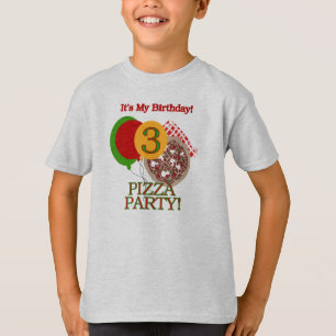 Pizza-Party-3. Geburtstag T-Shirt