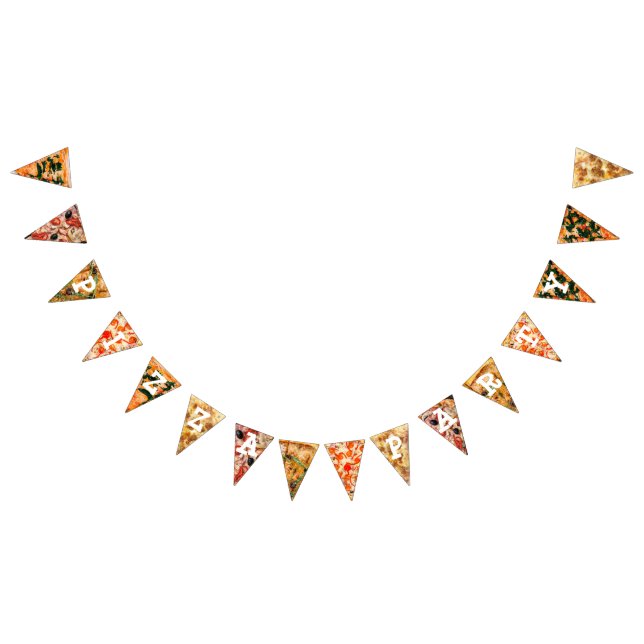 Pizza Party Birthday Flag Banner (Alle)
