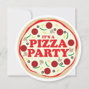 Pizza Party Birthday Invite Einladung