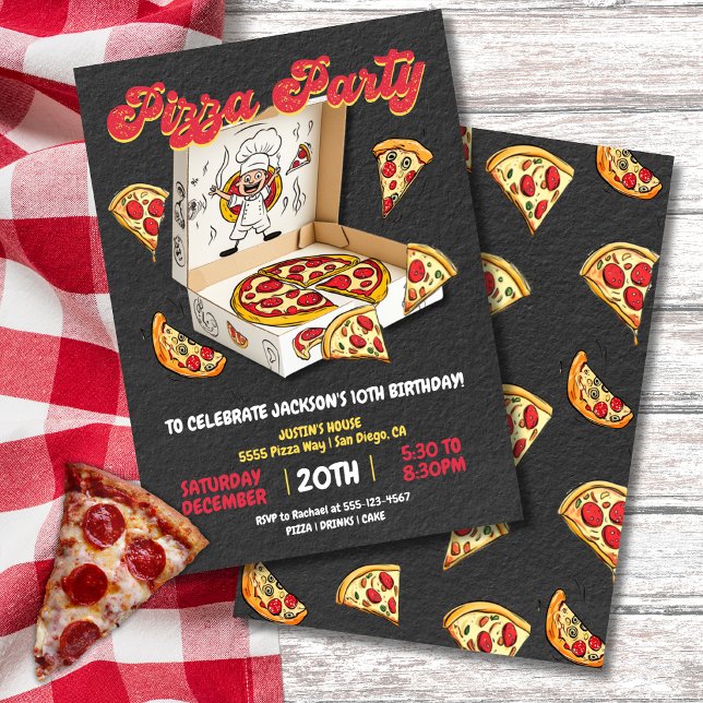 Pizza Party Box Geburtstag Einladung (Von Creator hochgeladen)