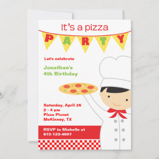Pizza Party Boy Einladungen