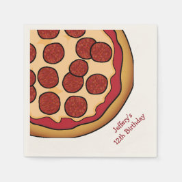 Pizza Party Custom Paper Napkins Serviette