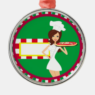 Pizza-Party-Dekoration Silbernes Ornament