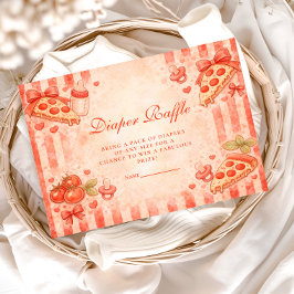 Pizza Party Diapper Raffle Begleitkarte
