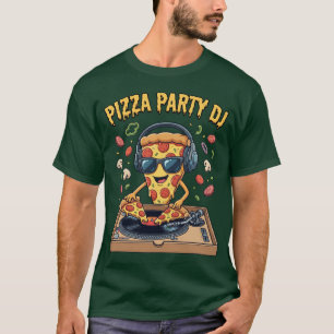 Pizza-Party-DJ Lustige Pizza-Scheibe Cartoon T-Shirt