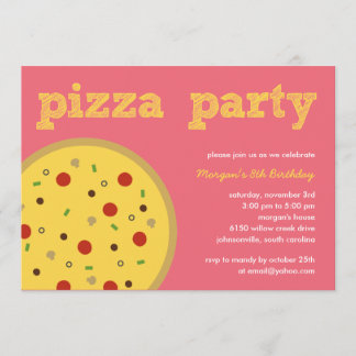 Pizza-Party Einladung (Pink)