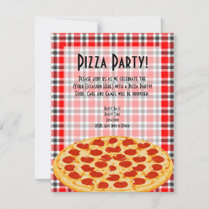 Pizza-Party Einladung, Tischdekor Einladung
