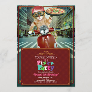 Pizza Party! Einladung zur Katzen
