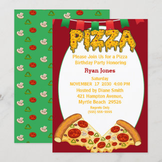 Pizza-Party Einladungen