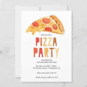 Pizza-Party-Einladungsvorlage, Renteneintritt Pizz Einladung