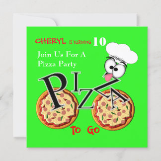 Pizza Party Fun Modern Einladung