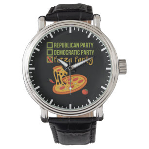 Pizza Party - Funny Novelty Voting Political Armbanduhr