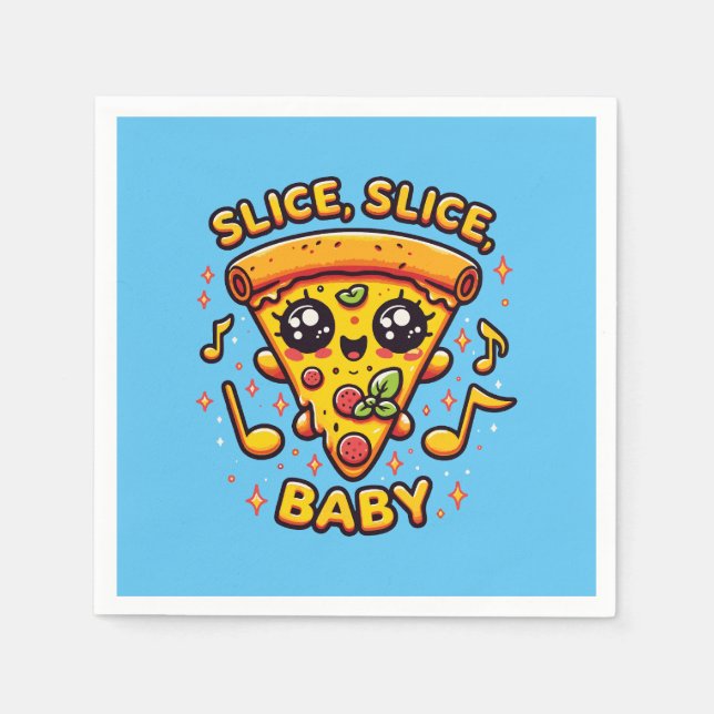 Pizza Party Funny Serviette (Vorderseite)