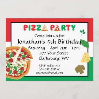 Pizza Party Geburtstag Einladung