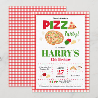 Pizza Party Geburtstag Einladung Boys Fast Food