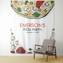 Pizza Party Geburtstag Foto Hintergrund Wandteppich