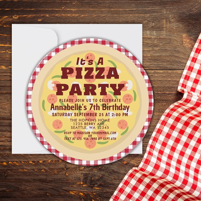 Pizza Party Geburtstag Kindergeburtstag Einladung (Von Creator hochgeladen)