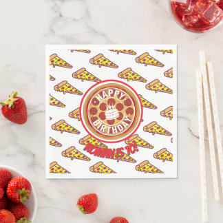 Pizza-Party-Geburtstagsdekoration | Lustiges Pizza Serviette