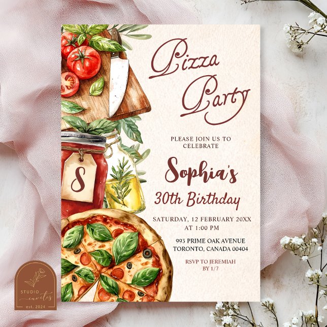 Pizza-Party-Geburtstagseinladung Einladung (Von Creator hochgeladen)