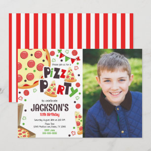 Pizza-Party-Geburtstagseinladung Kinder Pizza-Part Einladung