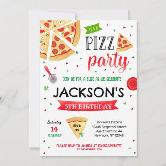 Pizza Party Geburtstagseinladungen Boy Girl Einladung