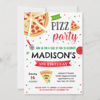 Pizza Party Geburtstagseinladungen Boy Girl Einladung