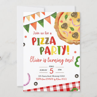 Pizza Party Geburtstagsfeier Einladung