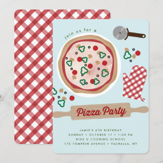 Pizza Party Geburtstagsfeier Einladung