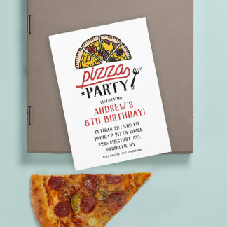 Pizza Party Geburtstagsfeier Einladung
