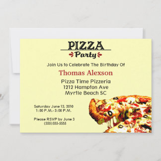 Pizza Party Geburtstagsfeier Einladung