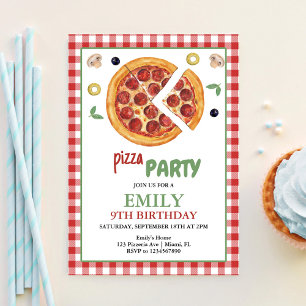 Pizza-Party, Geburtstagsscheibe des Spaßes Einladung