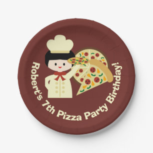 Pizza Party Happy Birthday Paper Teller