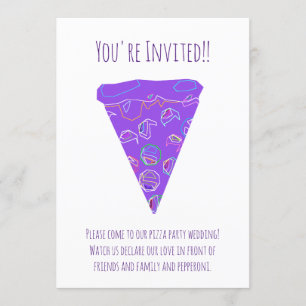 Pizza-Party-Hochzeit Einladung