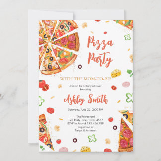 Pizza Party Invitation Pizza Birthday Party Einladung