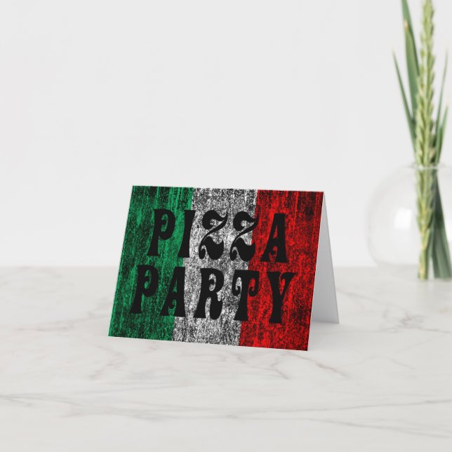 Pizza-Party (italienische Flagge) Einladung (Vorderseite)