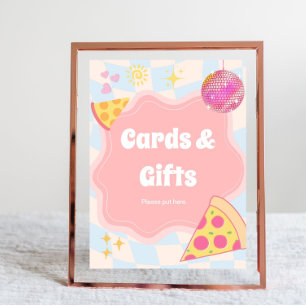 Pizza-Party-Karten und Geschenke Schild