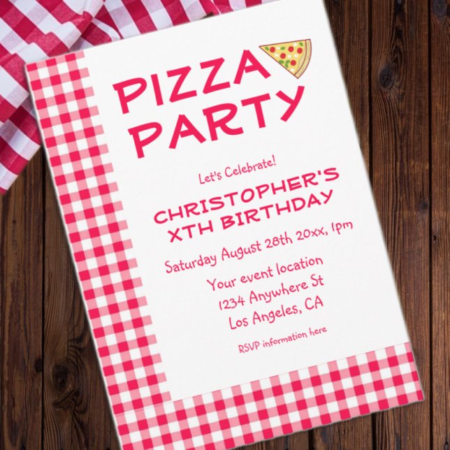 Pizza Party Kids Birthday Einladung (Von Creator hochgeladen)