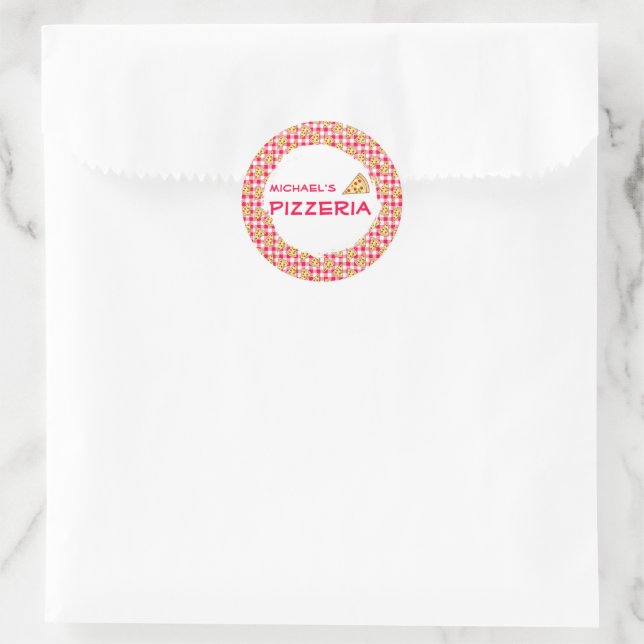 Pizza Party Kids Birthday Runder Aufkleber (Tasche)