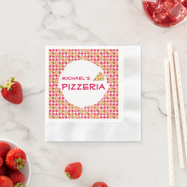 Pizza Party Kids Birthday Serviette (Beispiel)