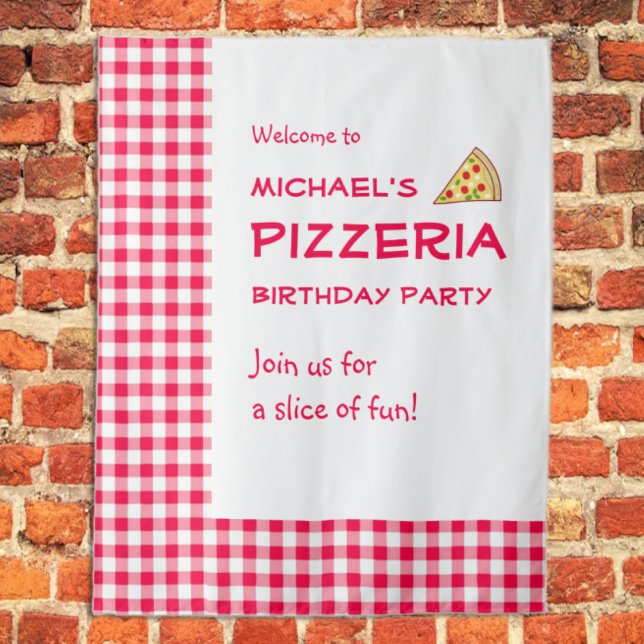 Pizza Party Kids Birthday Wandteppich (Von Creator hochgeladen)