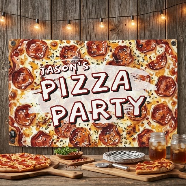 Pizza-Party Kindergeburtstag Banner (Von Creator hochgeladen)