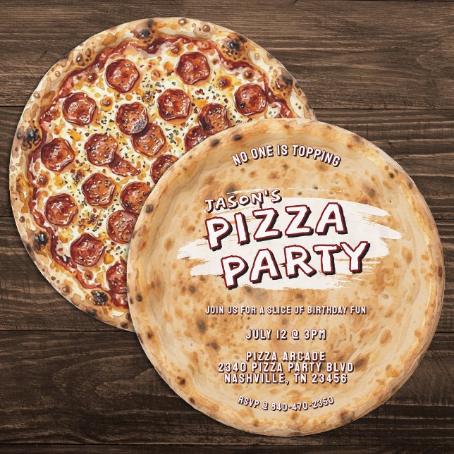 Pizza-Party Kindergeburtstag Einladung (Von Creator hochgeladen)