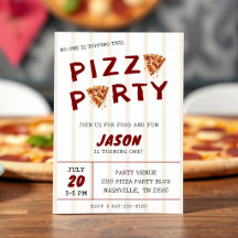 Pizza-Party Kindergeburtstag Gestreift
